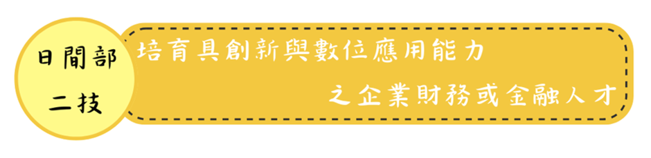 日二技人才培育目標是培育「創新與數位應用能力之企業財務或金融人才」